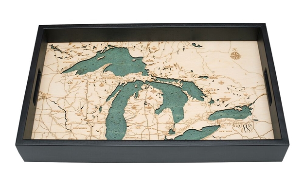 Great Lakes Carved Art Tray 